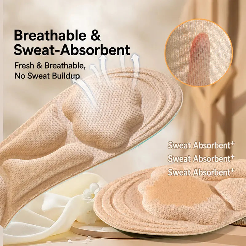 5D Cloud Technology Insoles, Super Soft, Sweat-Wicking, Breathable, Ultra Comfortable, Sports Shoe Insoles with Acupoint Function Massage
