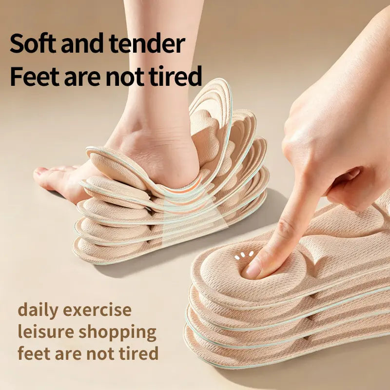5D Cloud Technology Insoles, Super Soft, Sweat-Wicking, Breathable, Ultra Comfortable, Sports Shoe Insoles with Acupoint Function Massage