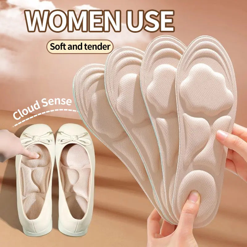 5D Cloud Technology Insoles, Super Soft, Sweat-Wicking, Breathable, Ultra Comfortable, Sports Shoe Insoles with Acupoint Function Massage