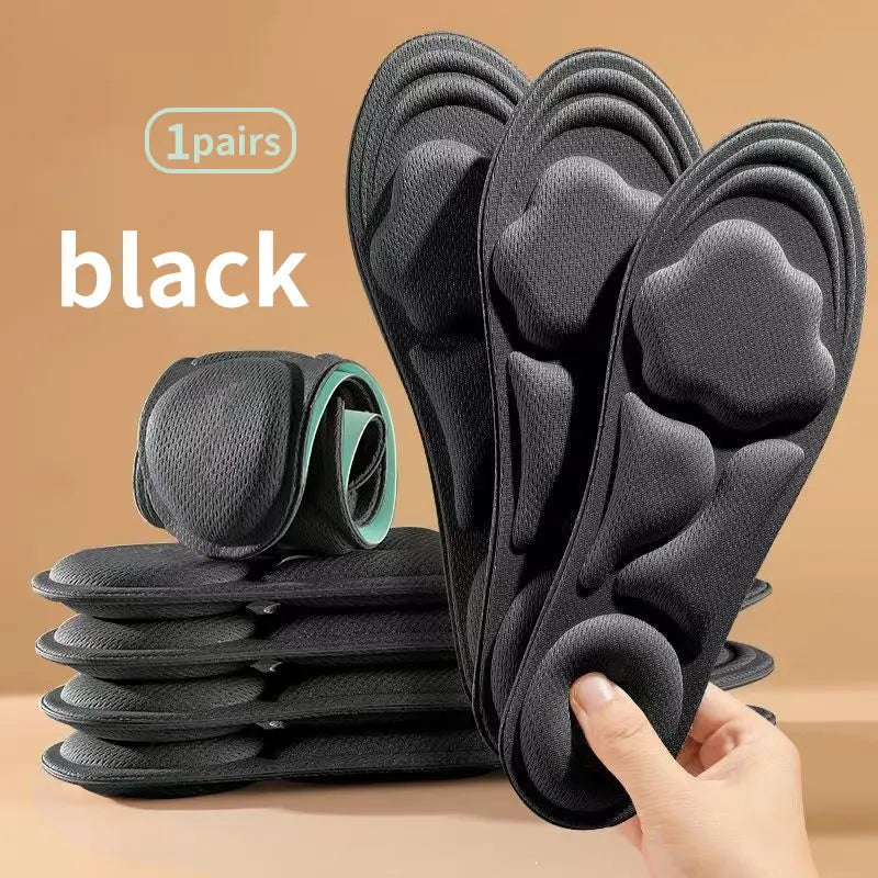 5D Cloud Technology Insoles, Super Soft, Sweat-Wicking, Breathable, Ultra Comfortable, Sports Shoe Insoles with Acupoint Function Massage