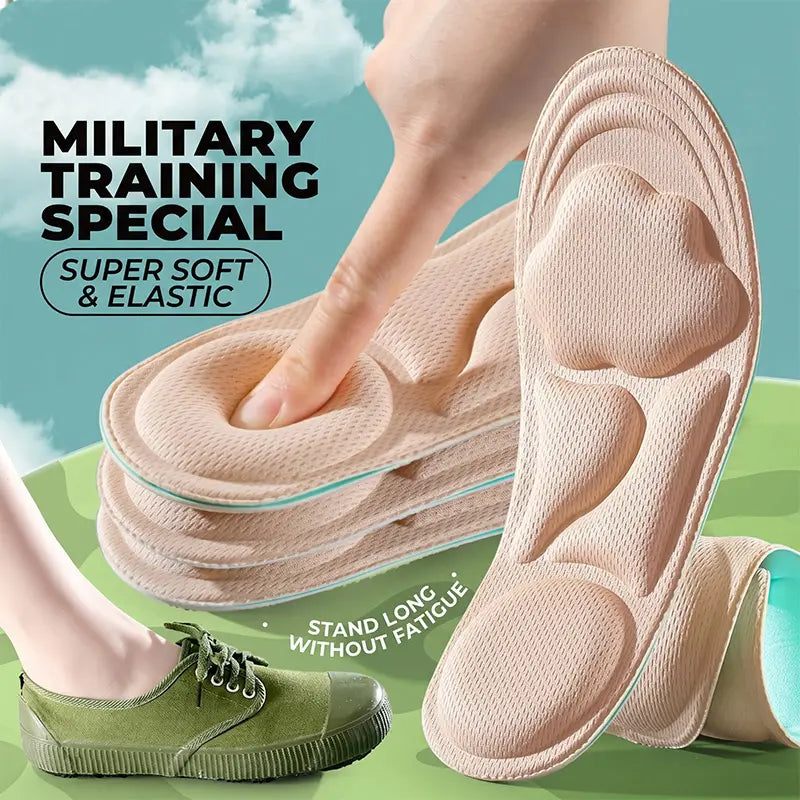 5D Cloud Technology Insoles, Super Soft, Sweat-Wicking, Breathable, Ultra Comfortable, Sports Shoe Insoles with Acupoint Function Massage