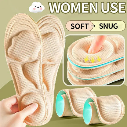 5D Cloud Technology Insoles, Super Soft, Sweat-Wicking, Breathable, Ultra Comfortable, Sports Shoe Insoles with Acupoint Function Massage