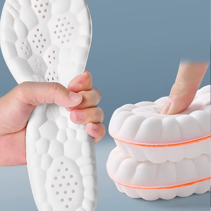 1/2/4Pairs Latex Sport Insoles Soft High Elasticity Shoe Pads Orthotic Breathable Shock Absorption Cushion Arch Support Insole