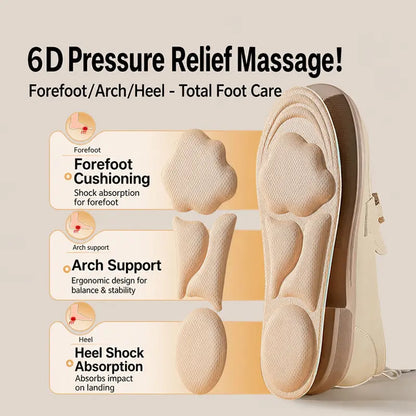 5D Cloud Technology Insoles, Super Soft, Sweat-Wicking, Breathable, Ultra Comfortable, Sports Shoe Insoles with Acupoint Function Massage